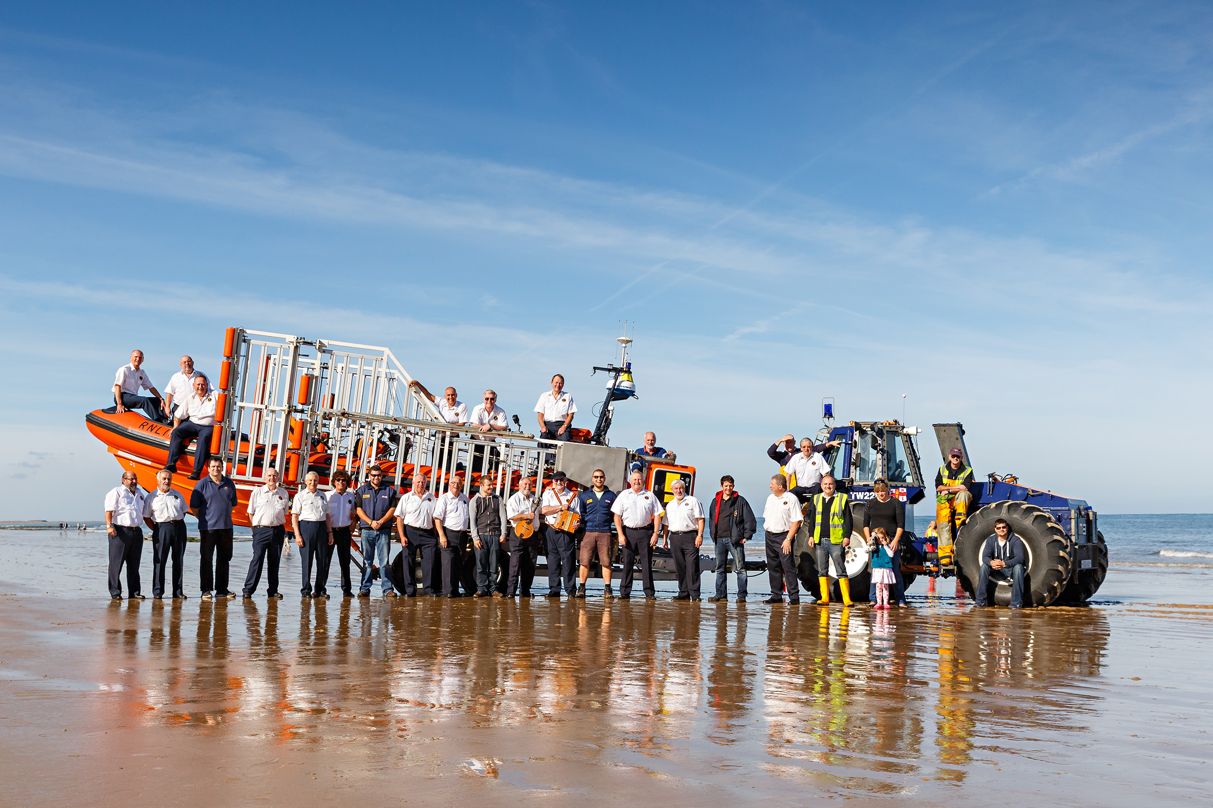 Picture of The Sheringham Shantymen with the Sheringham lifeboat